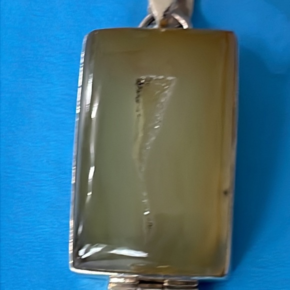 Sterling Triple Citrine Druzy Pendant Necklace. Hinged. Auspicious. Artist made - Picture 11 of 15